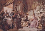 Madeleine Lemaire Tea at the Hotel de Ville china oil painting reproduction